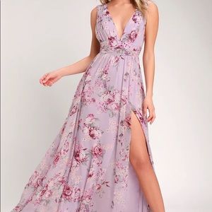 Lulu’s - Lavender Floral Maxi Dress